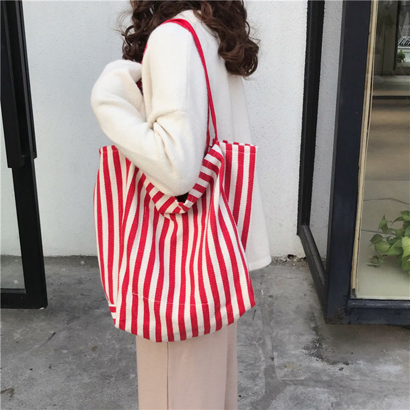 Sac cabas rayé rétro