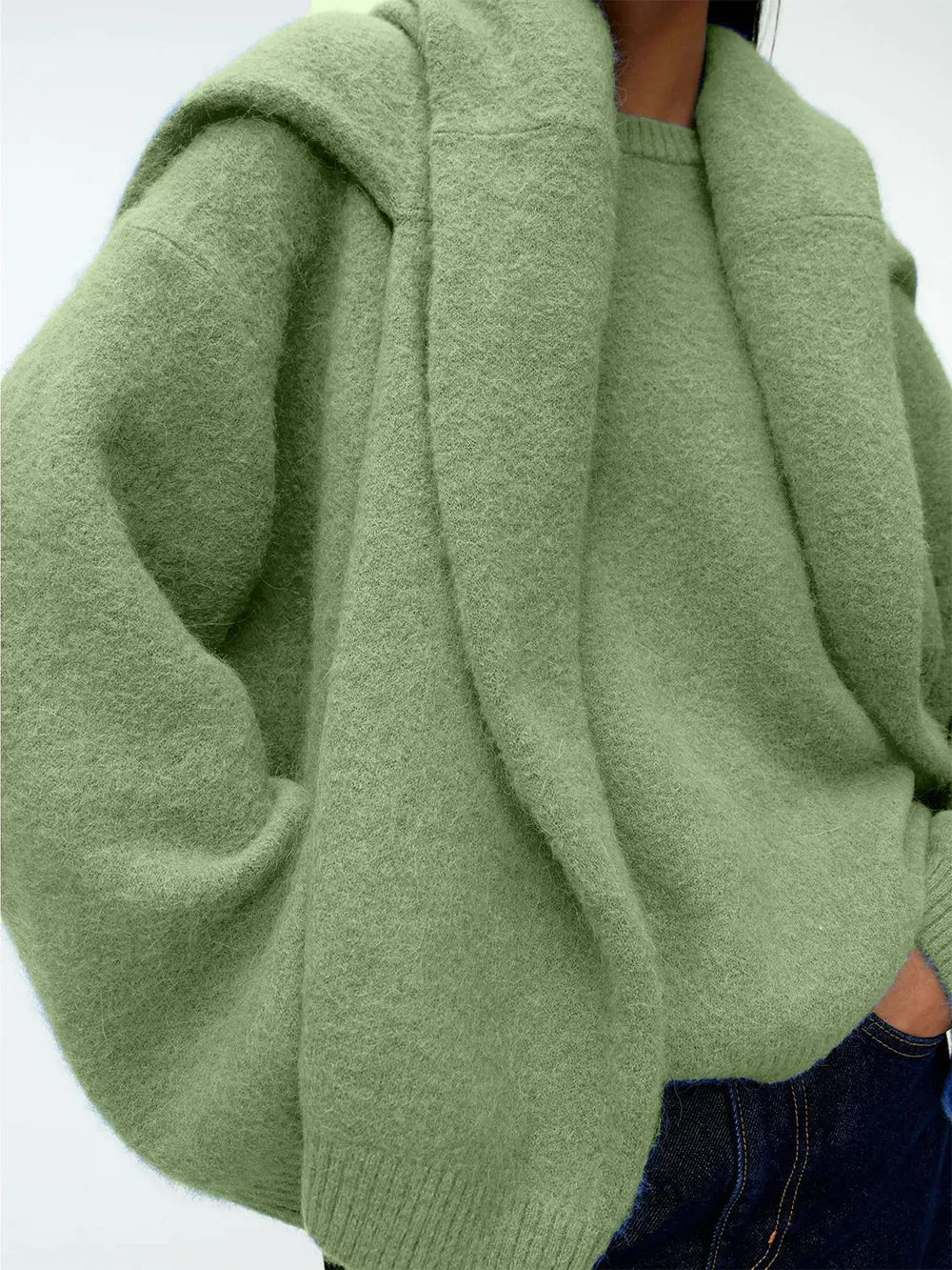 Pull col rond en coton cachemire