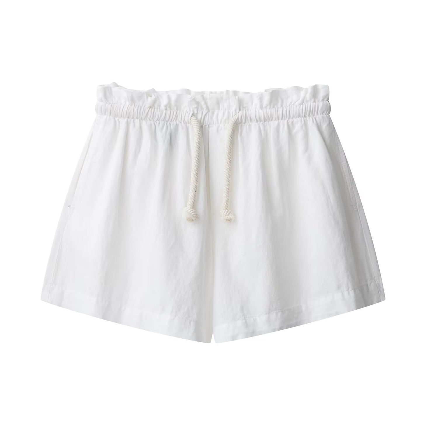 Ensemble chemise col Mao et short taille haute