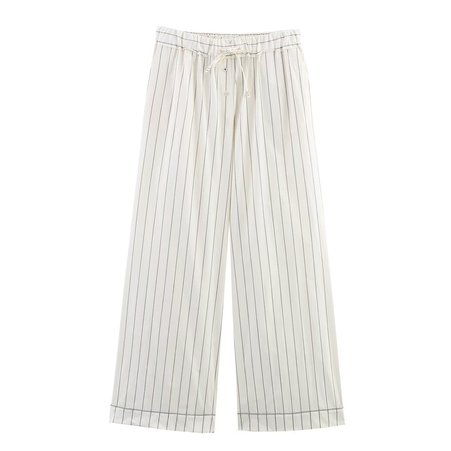 Ensemble rayé chemise et pantalon fluide