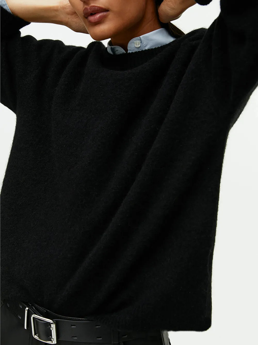 Pull col rond en coton cachemire