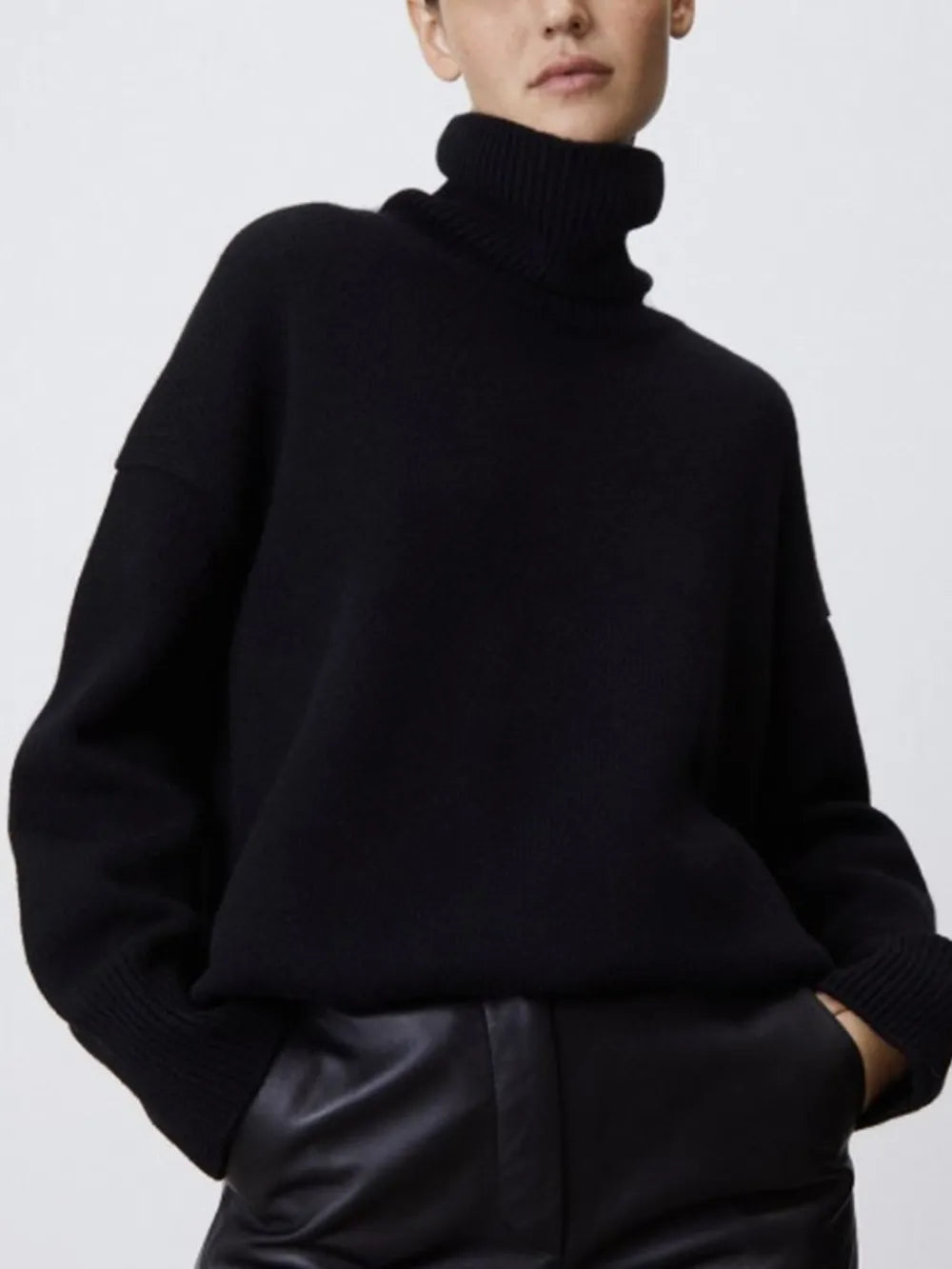 Pull col roulé