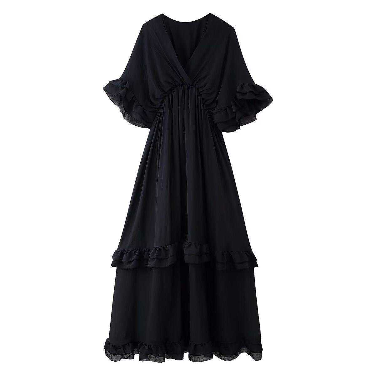 Robe longue à volants