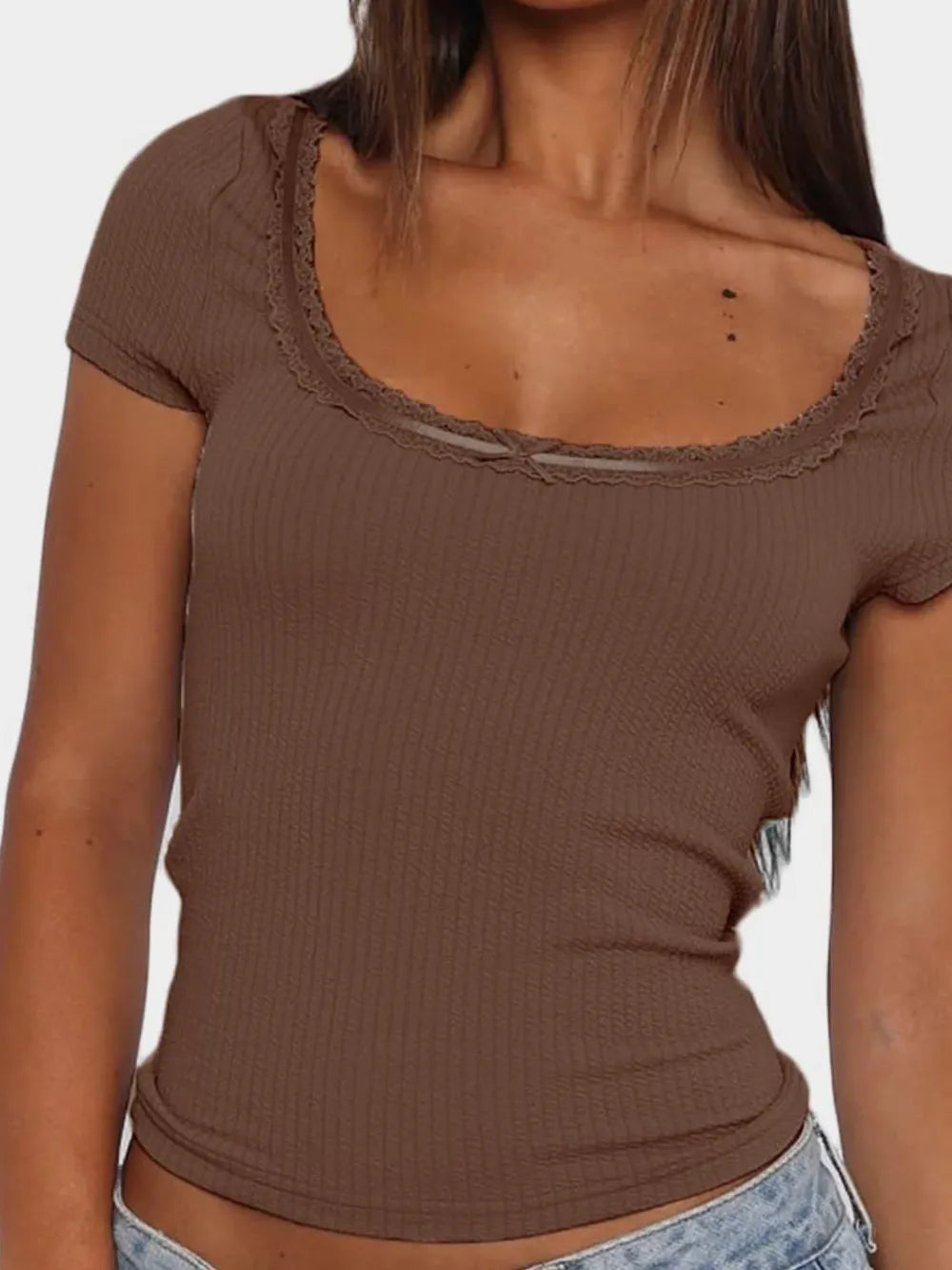 T-shirt à dentelle