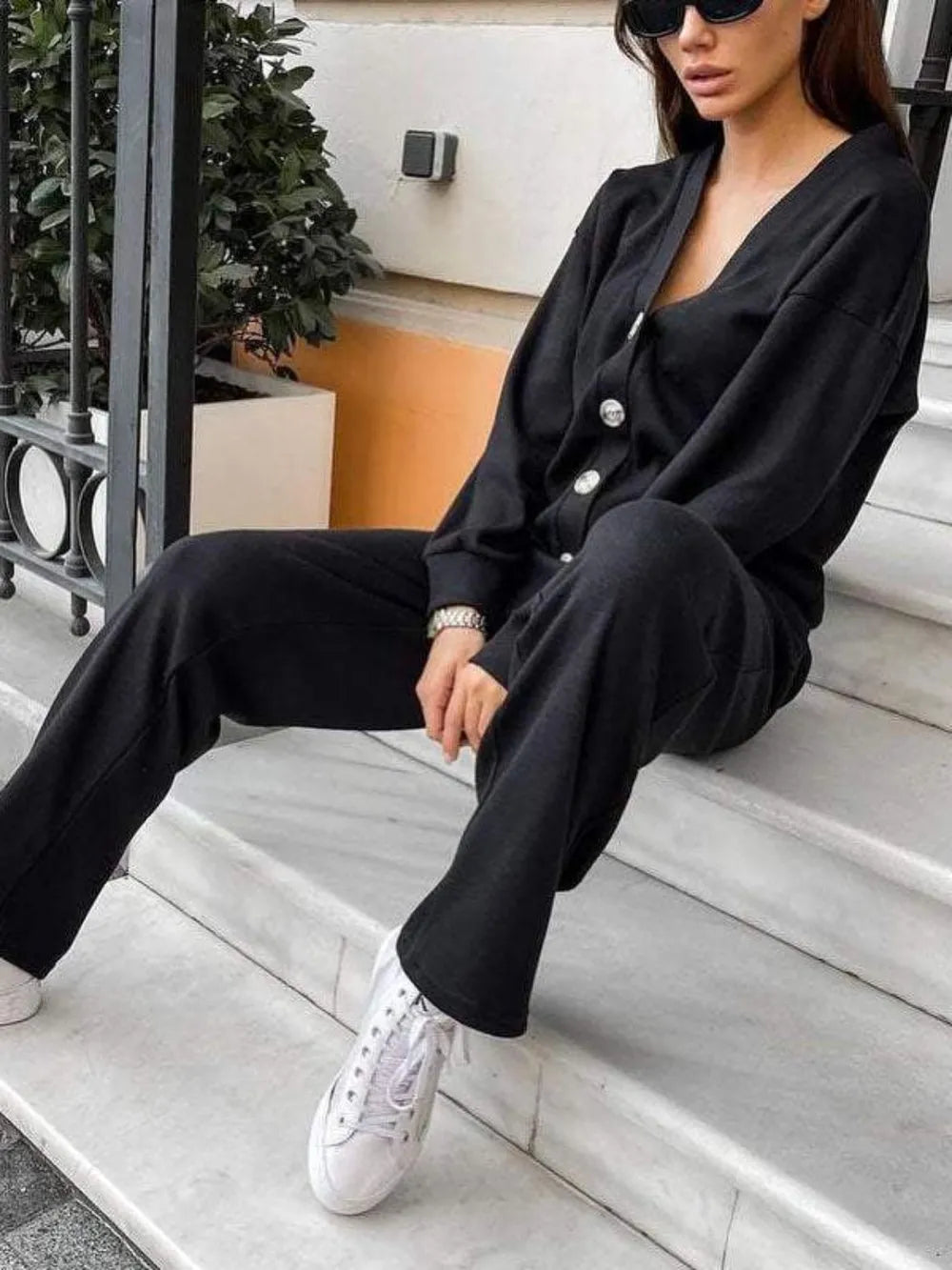 Ensemble cardigan et pantalon
