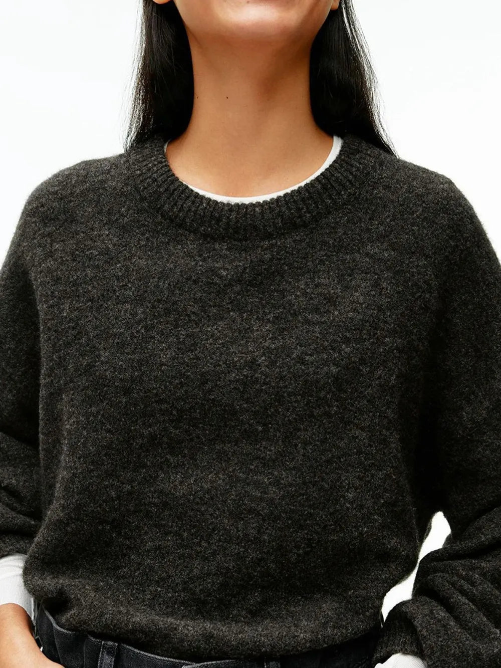 Pull col rond en coton cachemire