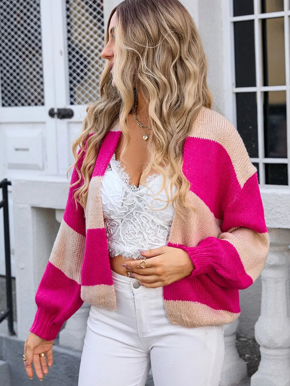 Cardigan rayé