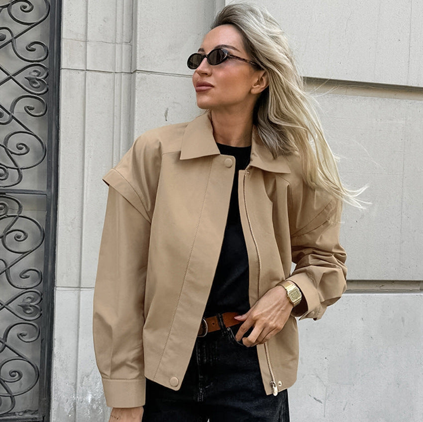 Veste zippée kaki