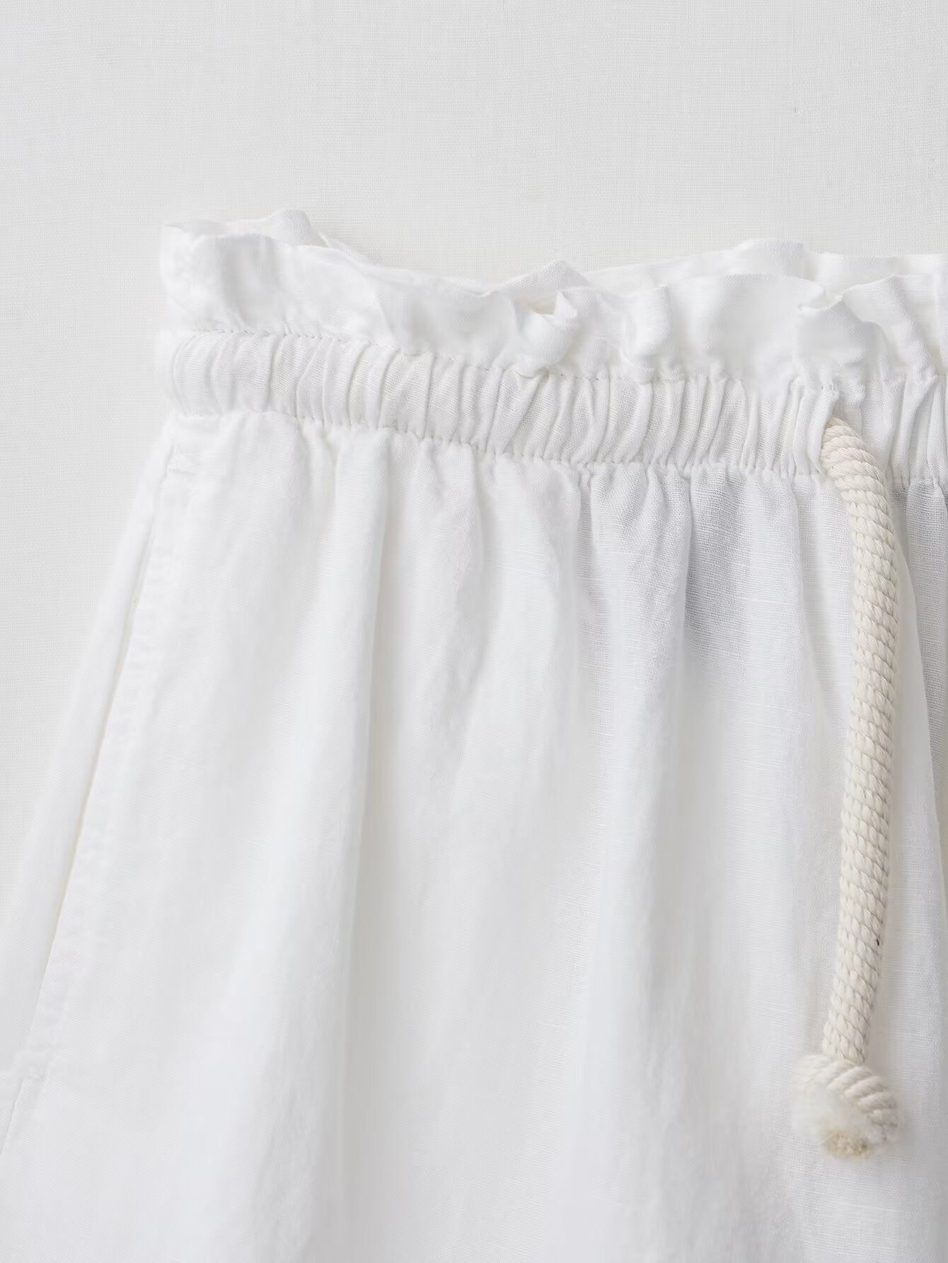 Ensemble chemise col Mao et short taille haute