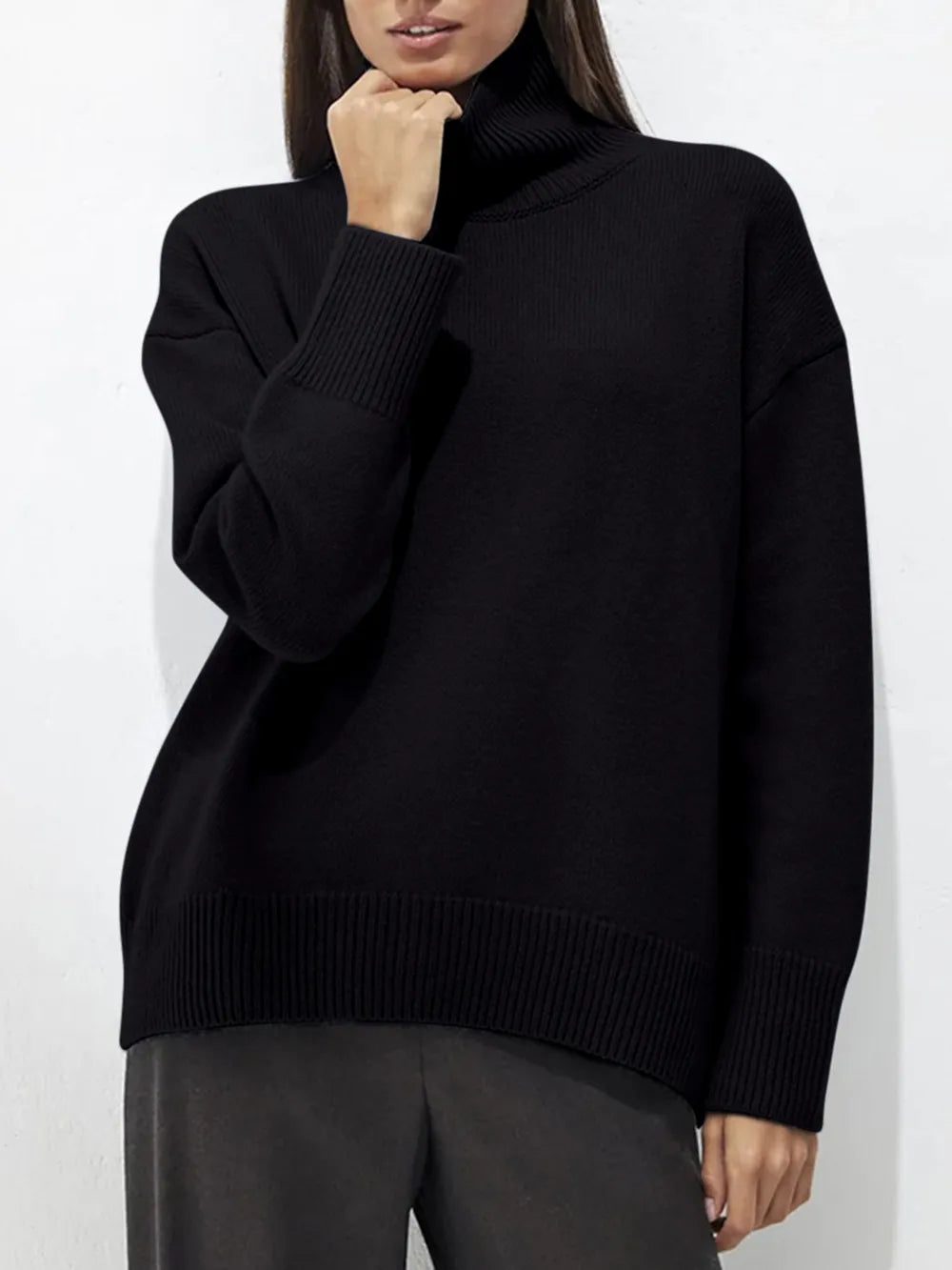 Pull col roulé