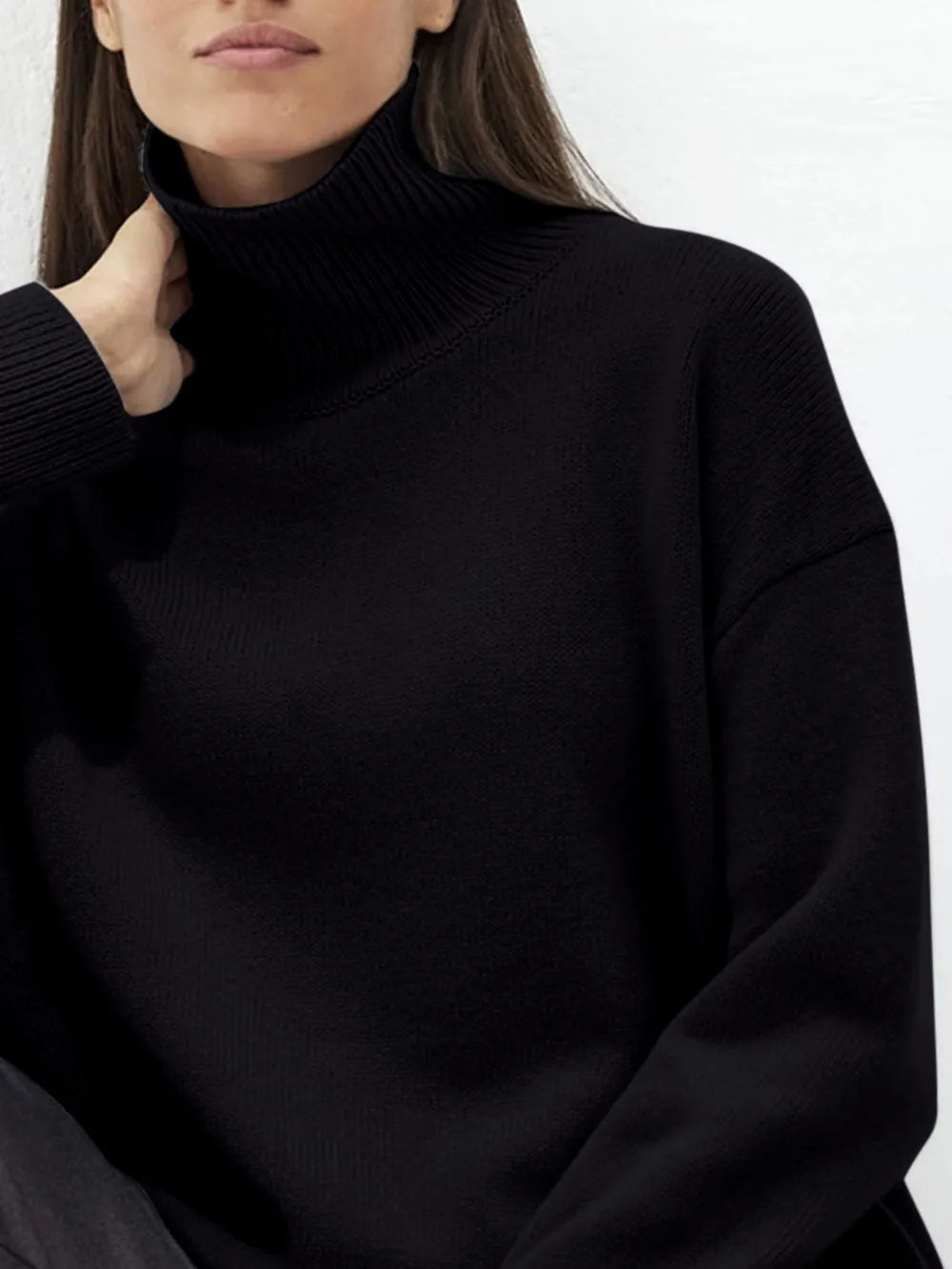 Pull col roulé