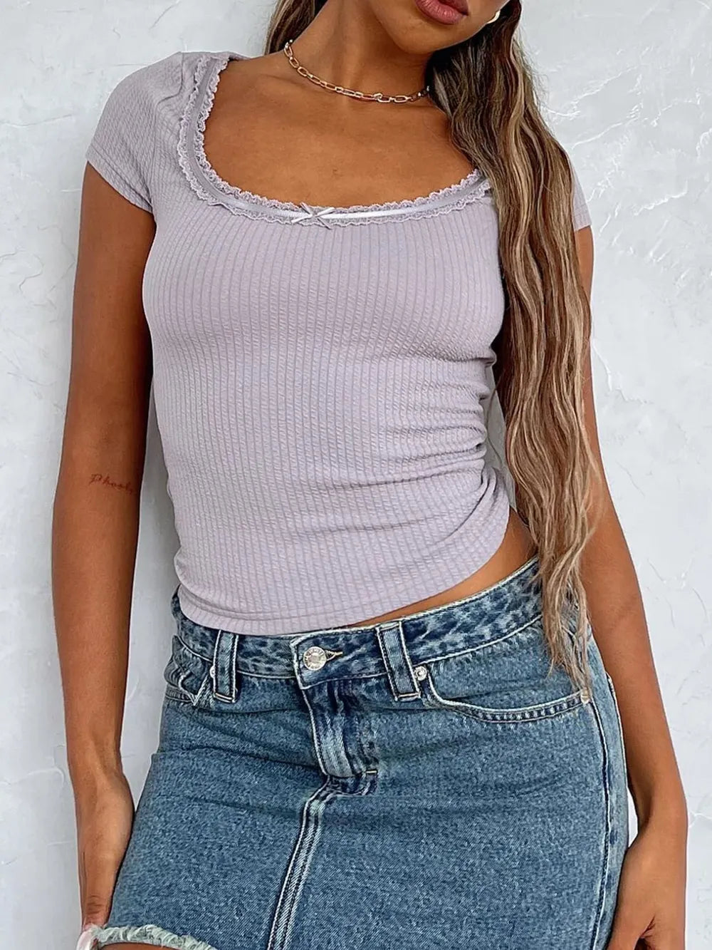 T-shirt à dentelle