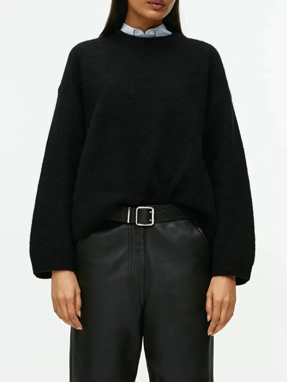 Pull col rond en coton cachemire