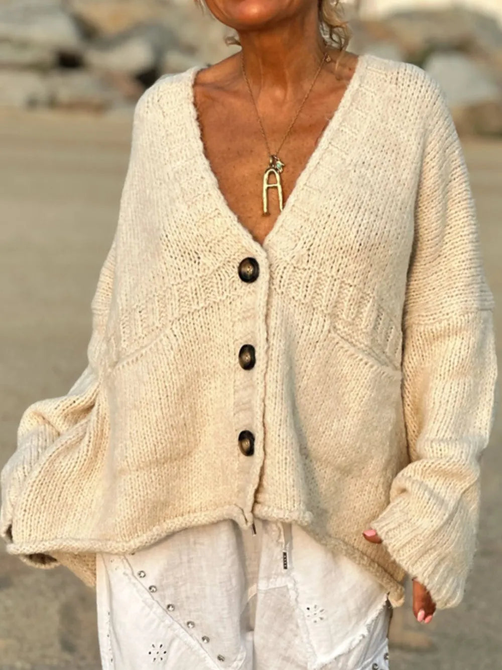 Cardigan col V