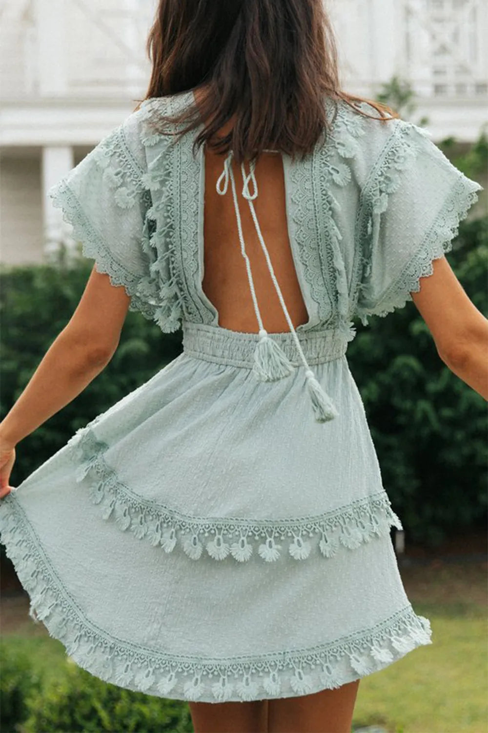 Robe avec détail en dentelle