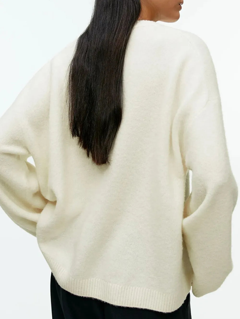 Pull col rond en coton cachemire