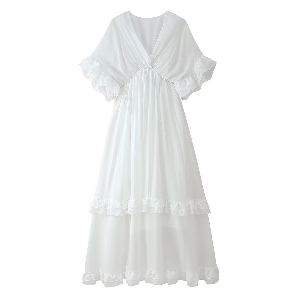 Robe longue à volants