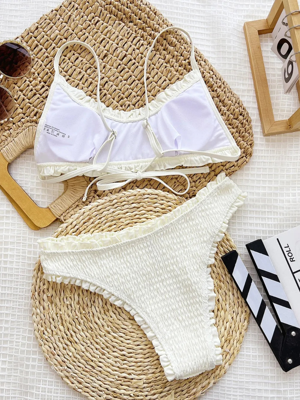 Maillot de bain deux pièces à volants