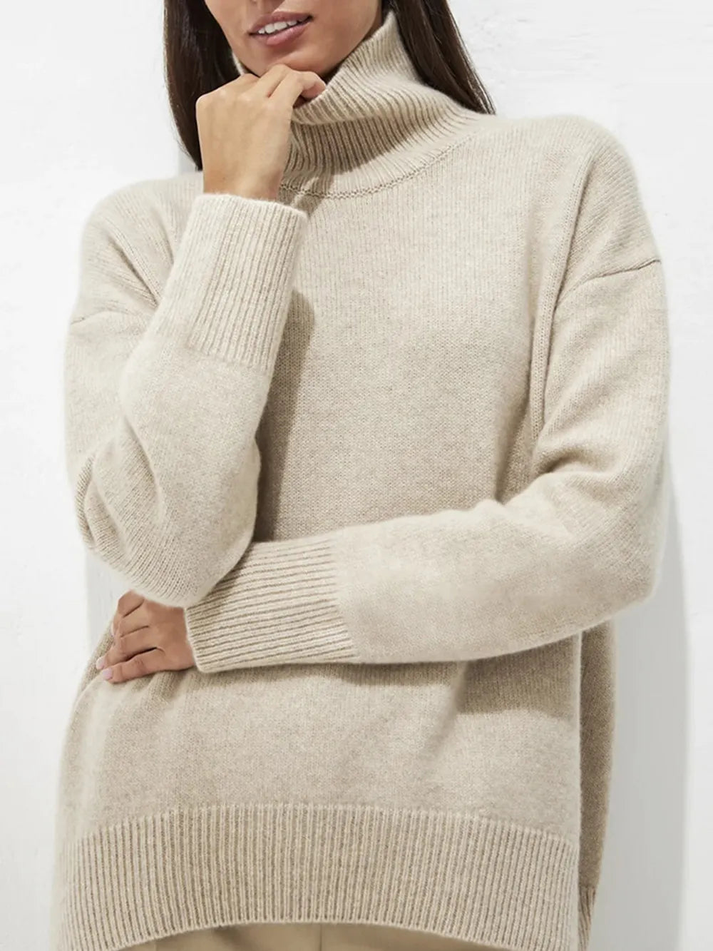 Pull col roulé