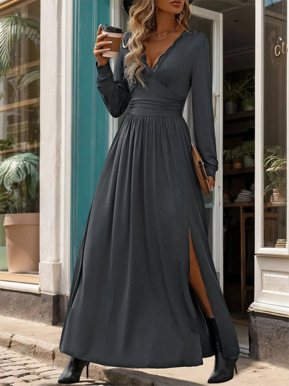 Robe longue fendue
