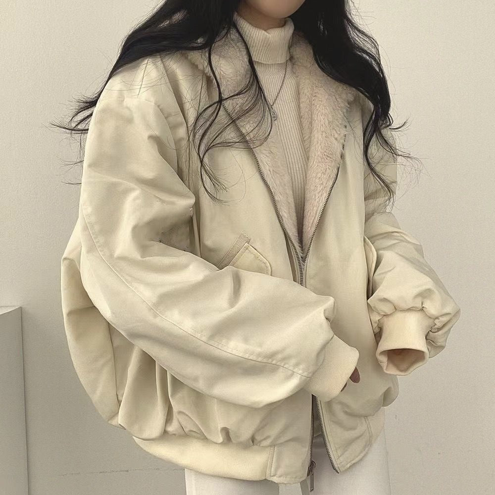 Manteau réversible épais à capuche
