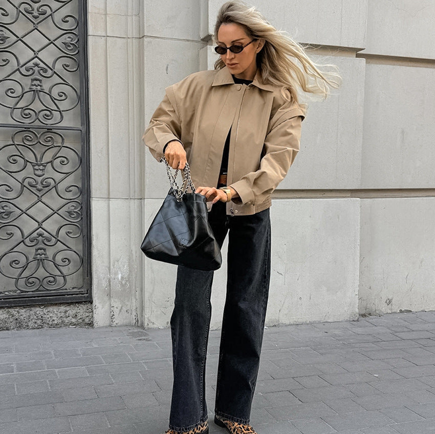 Veste zippée kaki