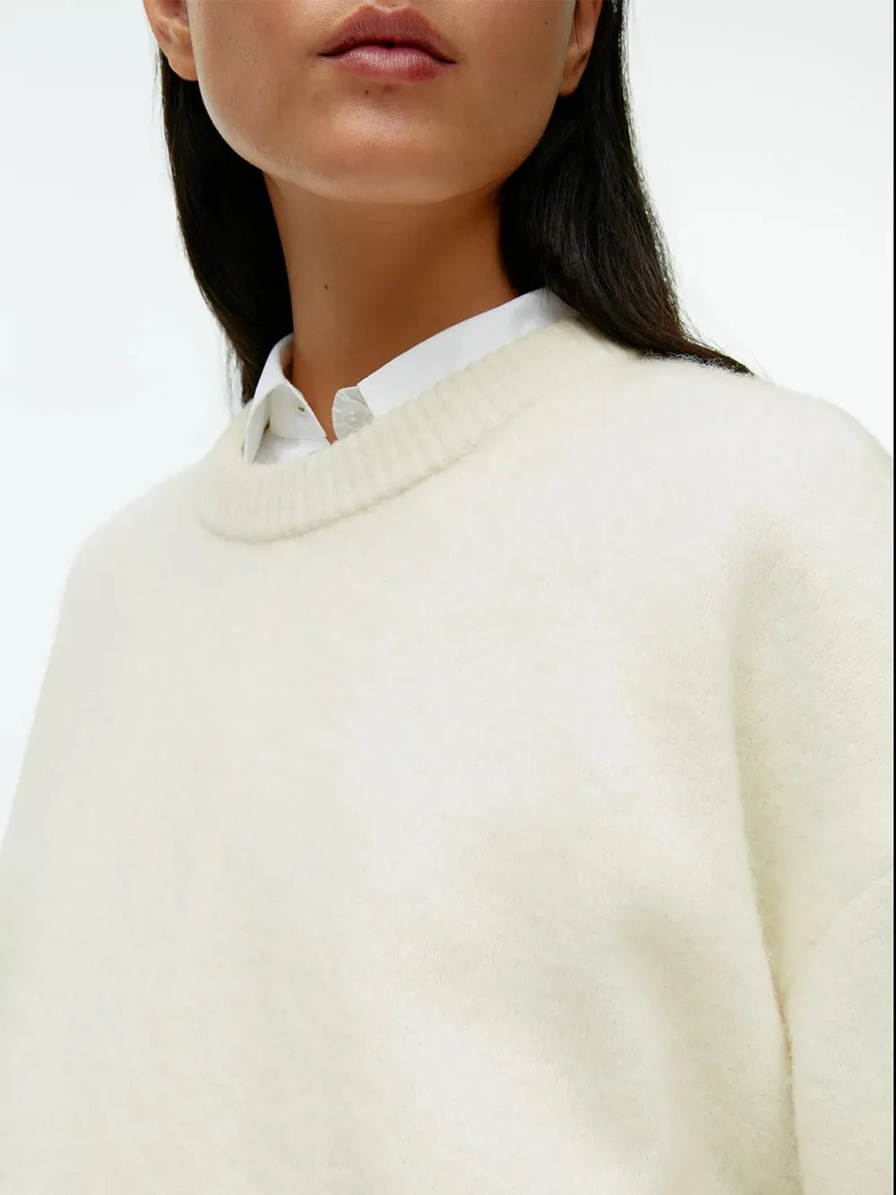 Pull col rond en coton cachemire