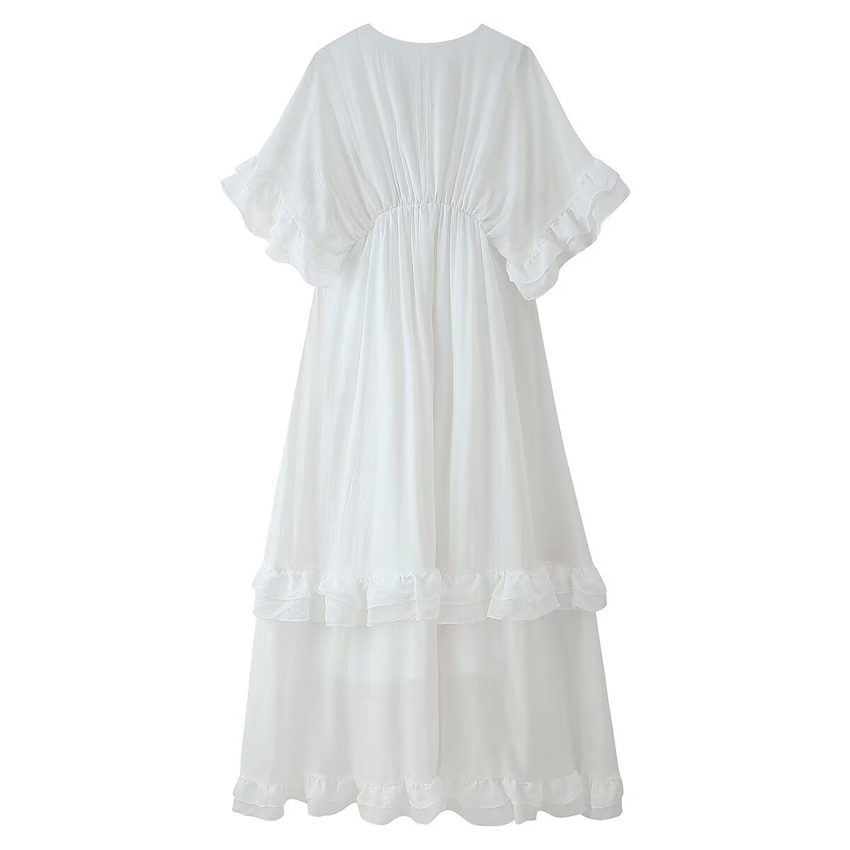 Robe longue à volants