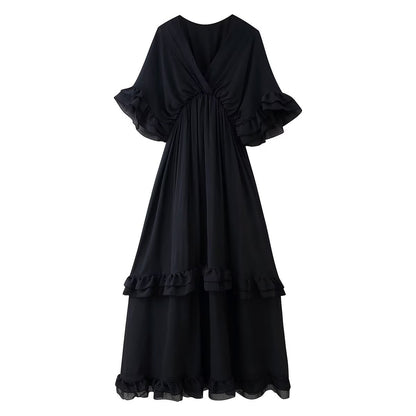Robe longue à volants