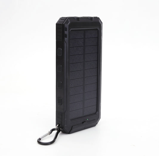 Batterie externe solaire ultra mince avec boussole et lampe LED