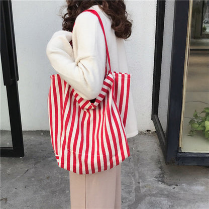 Sac cabas rayé rétro