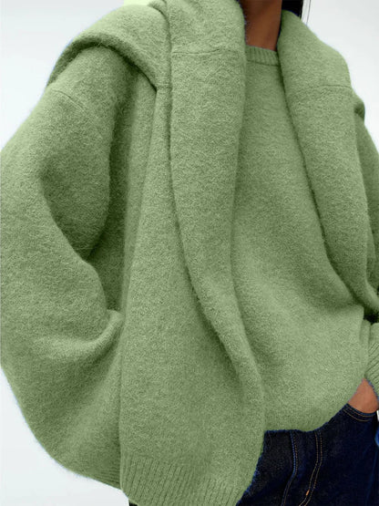 Pull col rond en coton cachemire