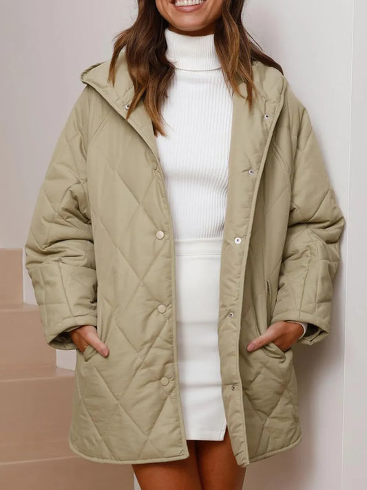 Veste longue fendue à capuche