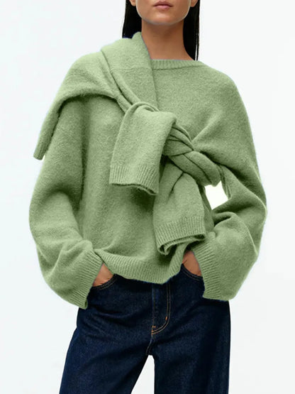 Pull col rond en coton cachemire