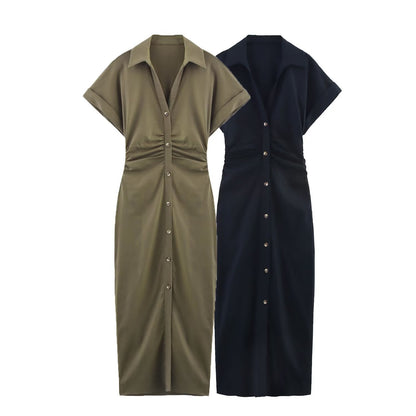 Robe longue manches courtes