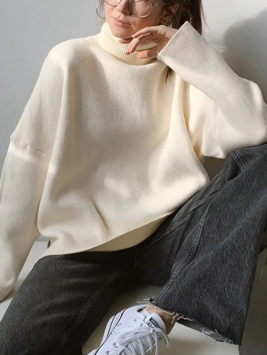 Pull col roulé