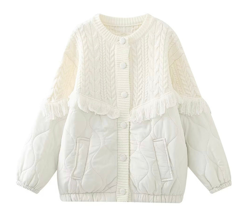 Manteau coton à frange