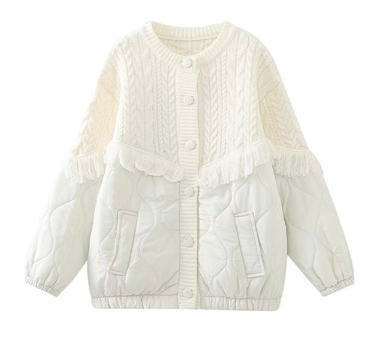 Manteau coton à frange