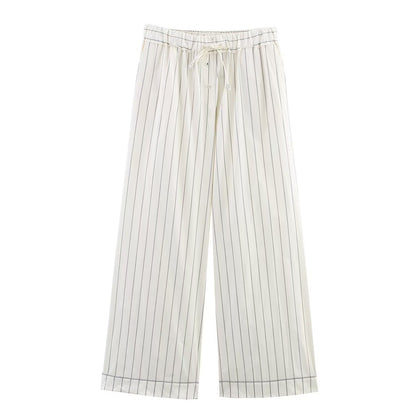 Ensemble rayé chemise et pantalon fluide