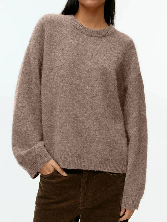 Pull col rond en coton cachemire