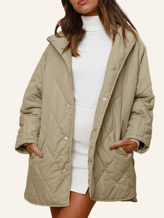 Veste longue fendue à capuche