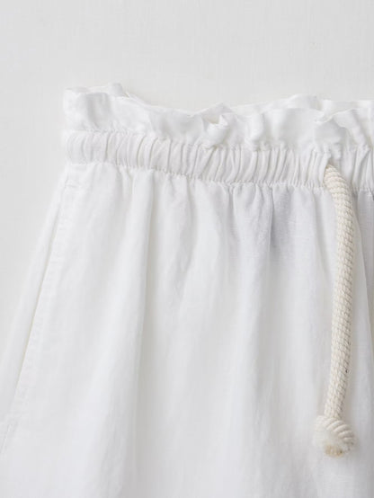 Ensemble chemise col Mao et short taille haute
