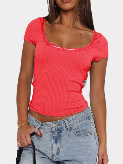 T-shirt à dentelle