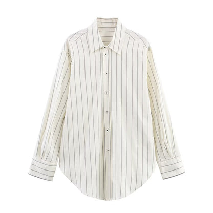 Ensemble rayé chemise et pantalon fluide
