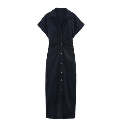 Robe longue manches courtes