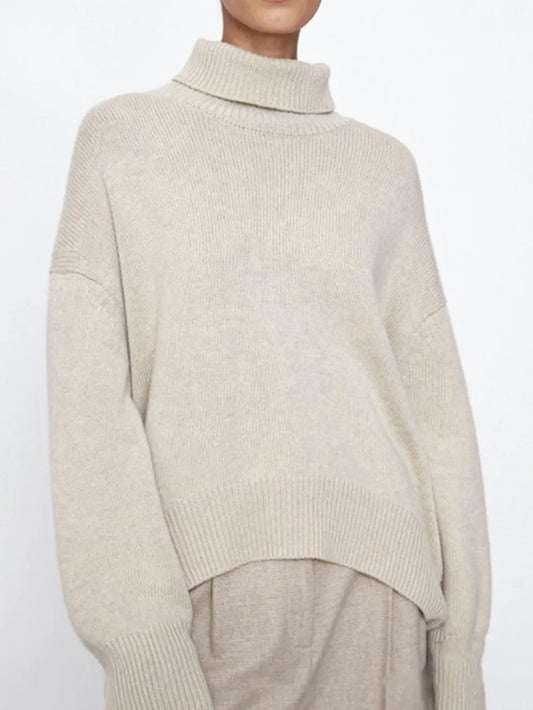 Pull col roulé