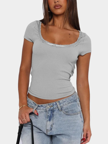 T-shirt à dentelle