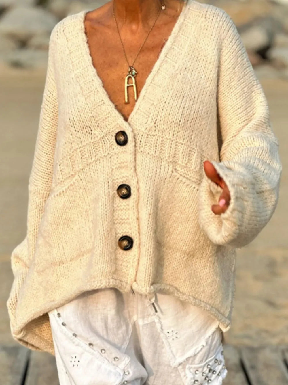 Cardigan col V