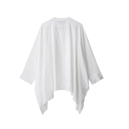 Ensemble chemise col Mao et short taille haute