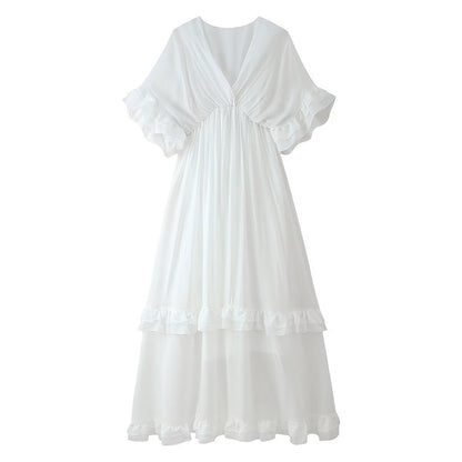 Robe longue à volants